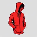 red zip-up hoodie image